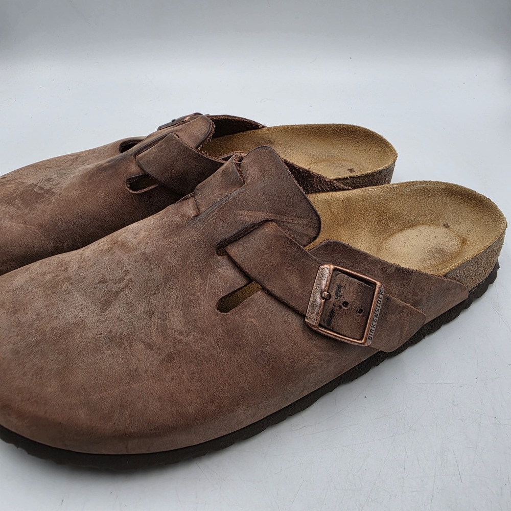 Birkenstock Boston Clog Habana Oiled Leather Mens Size 44 M11 Dark Brown